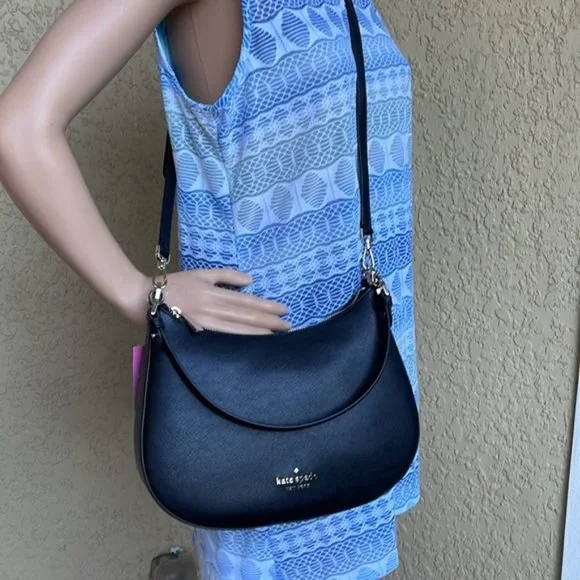 Kate Spade Staci Saffiano Leather Shoulder Bag Black - Picture 16 of 16